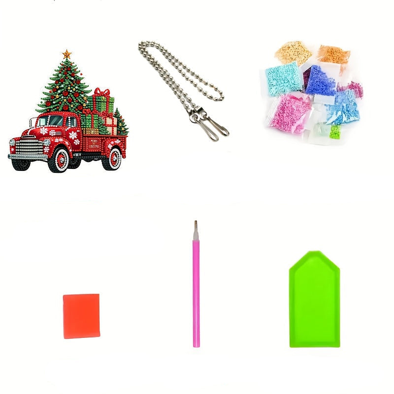 Decoratie hanger | Kerst Truck | Diamond painting