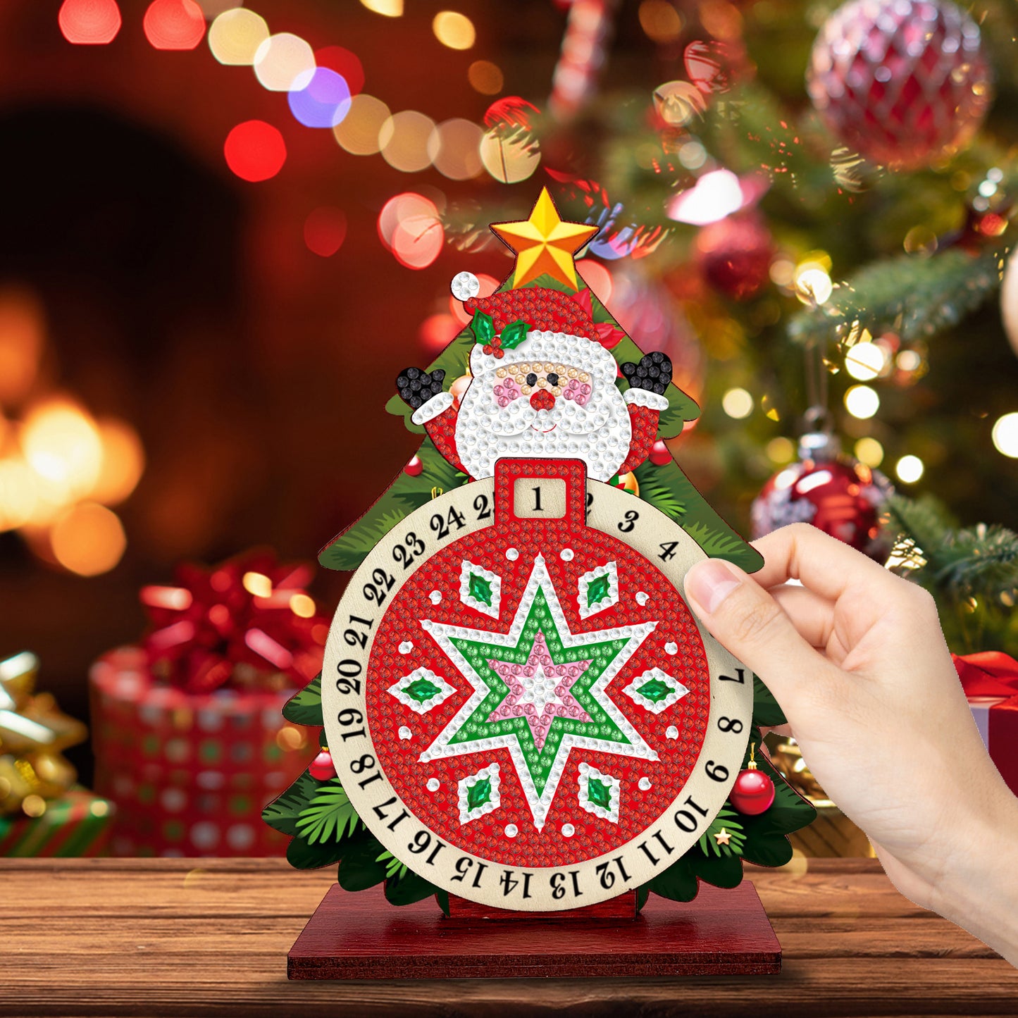 Kerstman in kerstboom | kalender | Diamond painting