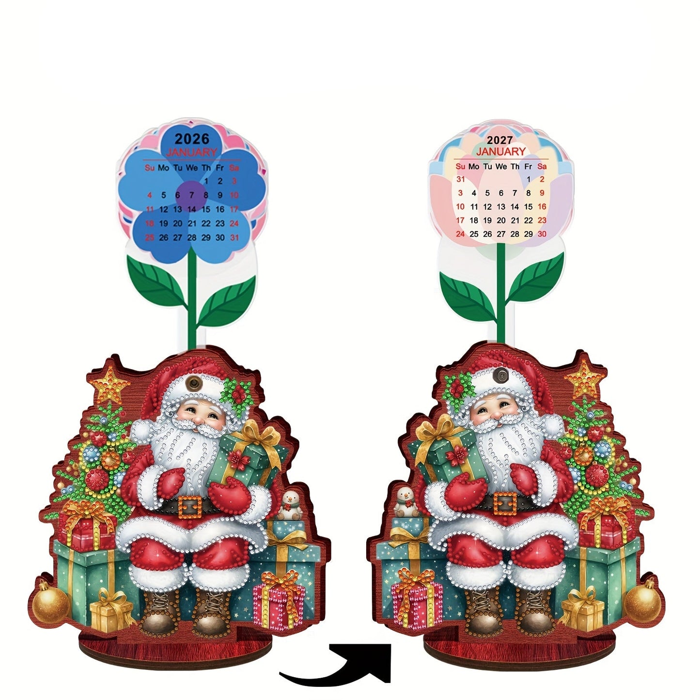 Zittende kerstman | kalender | Diamond painting