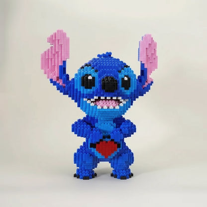 Schattig blauw wezen met hart | Bouwsteentjes