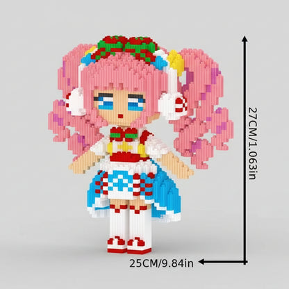 Meisje met roze haar | Bouwsteentjes