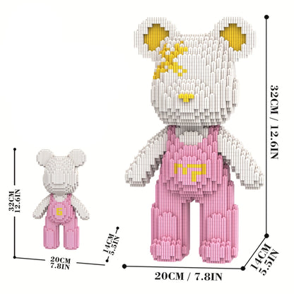 Beer met roze tuinbroek | Bouwsteentjes