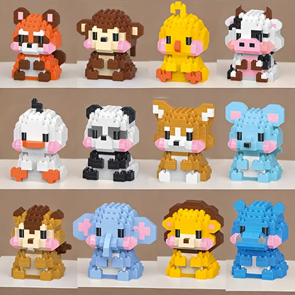 Mini dieren | 12 stuks | Bouwsteentjes
