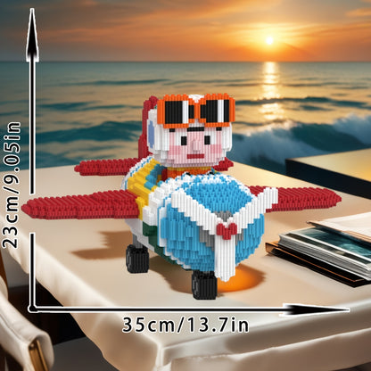 Piloot in vliegtuig | Bouwsteentjes