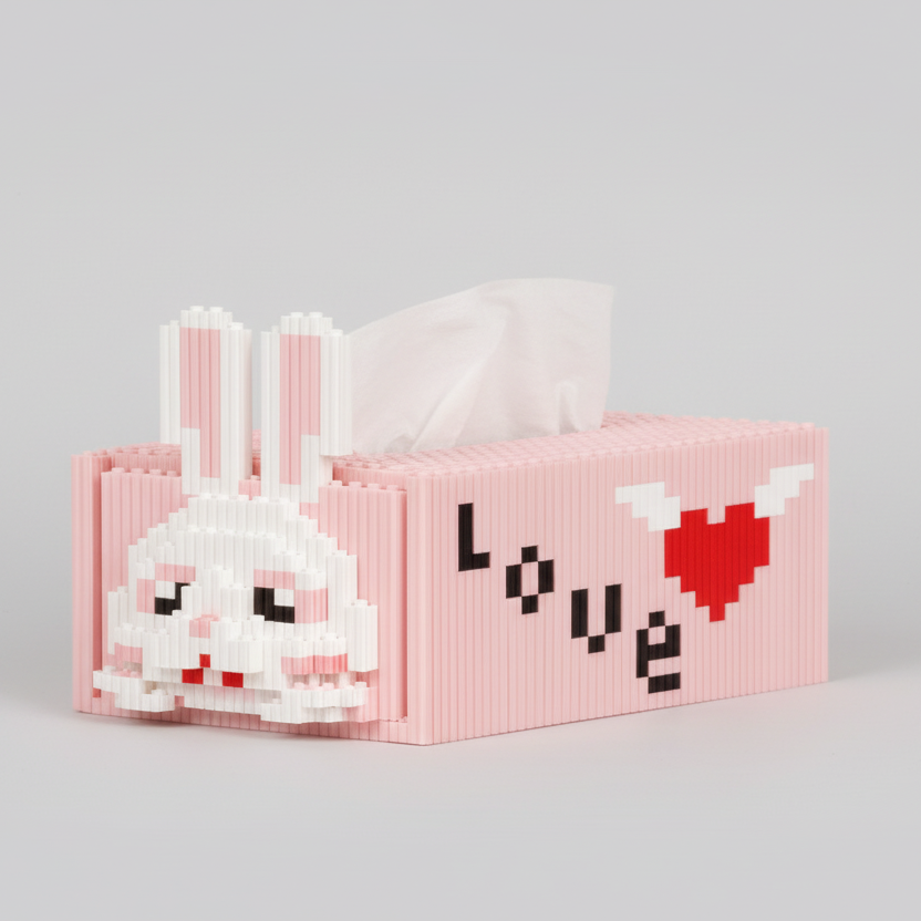 Konijn Tissuedoos | Bouwsteentjes