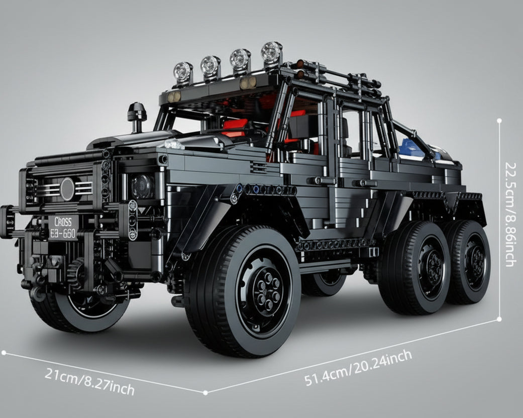 Mega Zwarte 6x6 Terreinwagen | Bouwsteentjes