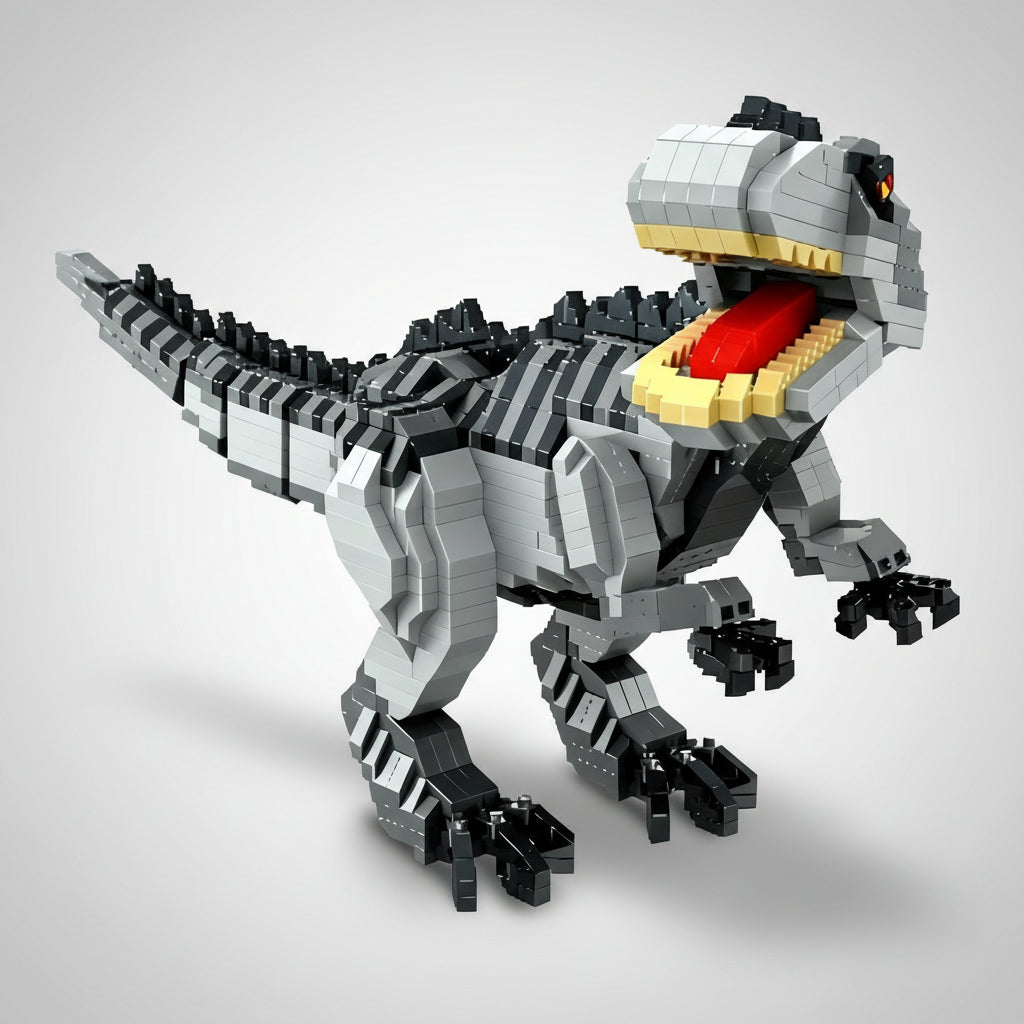 Grijze T-Rex | Bouwsteentjes