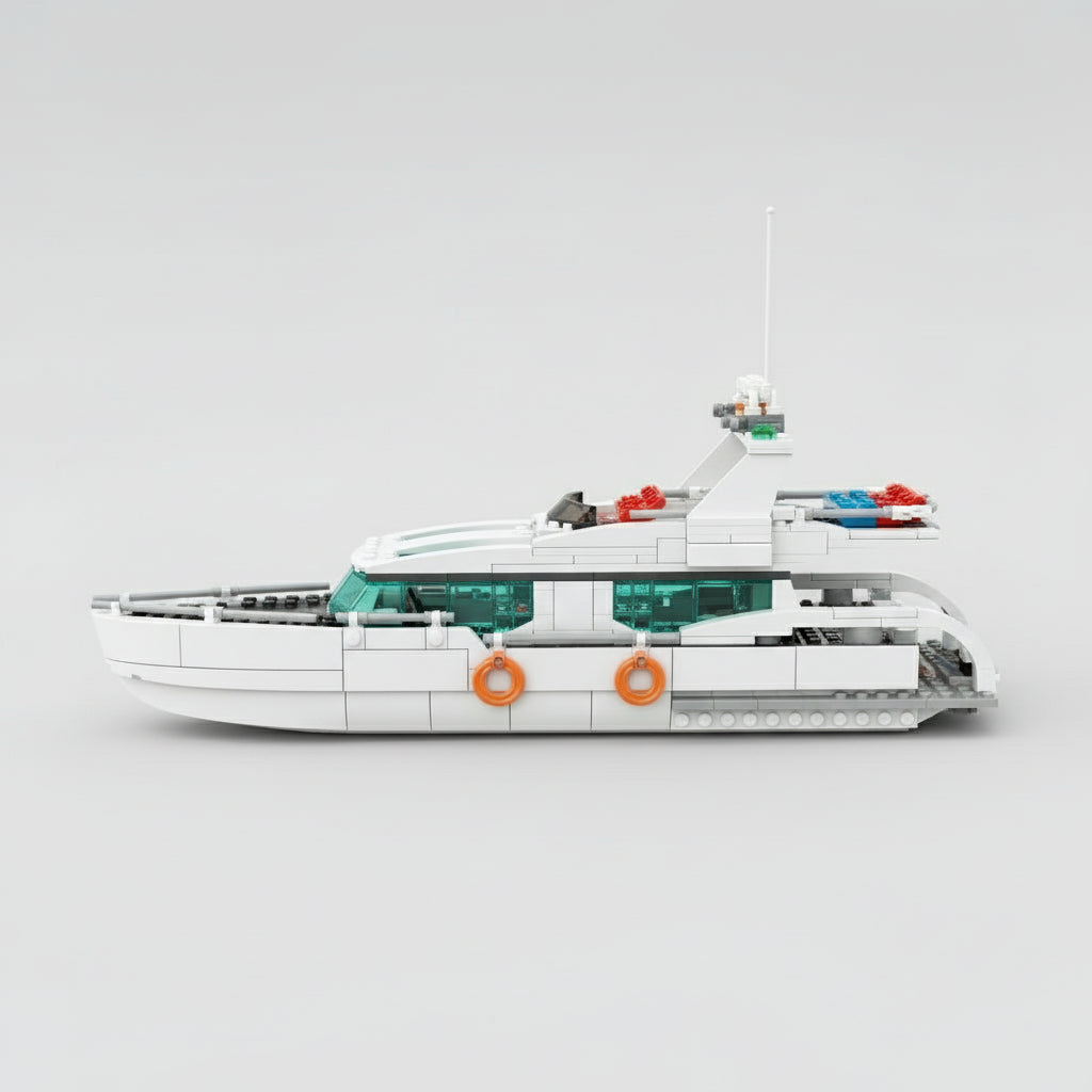 Witte dolfijn boot | Bouwsteentjes