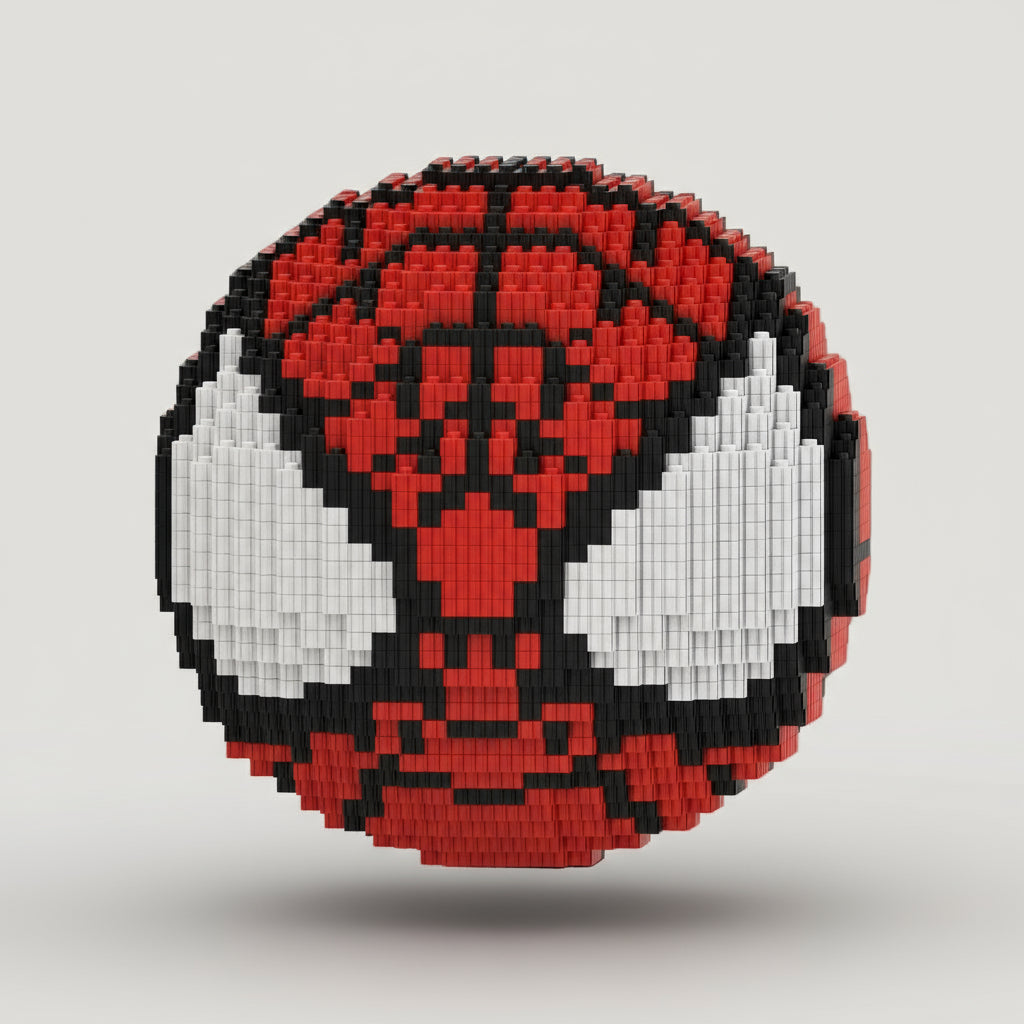 Rode superheld bal | Bouwsteentjes