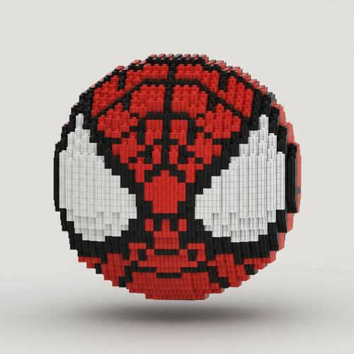 Rode superheld bal | Bouwsteentjes