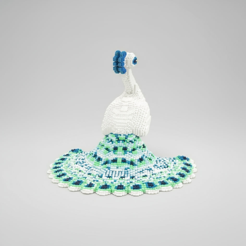 Witte pauw | Bouwsteentjes