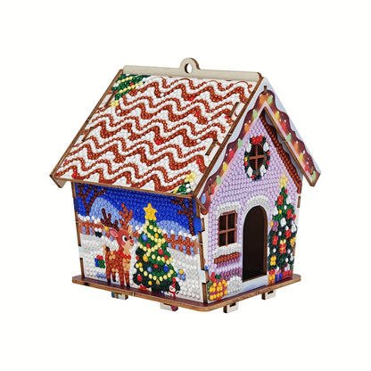Kerst huisje | hanger voor in de boom | Diamond painting