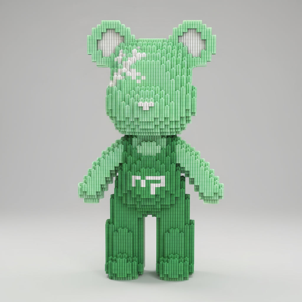 Beer met groene tuinbroek | Bouwsteentjes