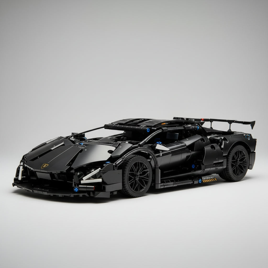Luxe zwarte sport auto | Bouwsteentjes