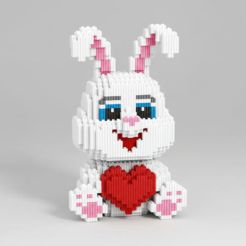 Schattig konijn met hart | Bouwsteentjes
