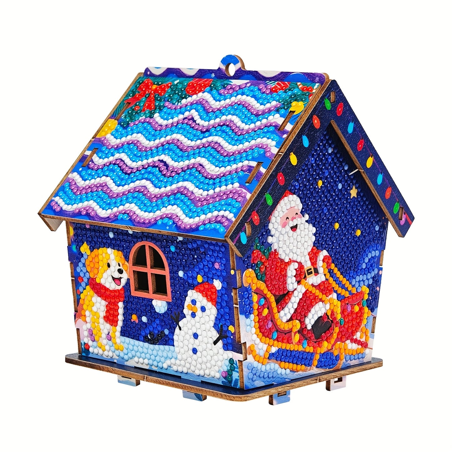 Kerst huisje | hanger voor in de boom | Diamond painting