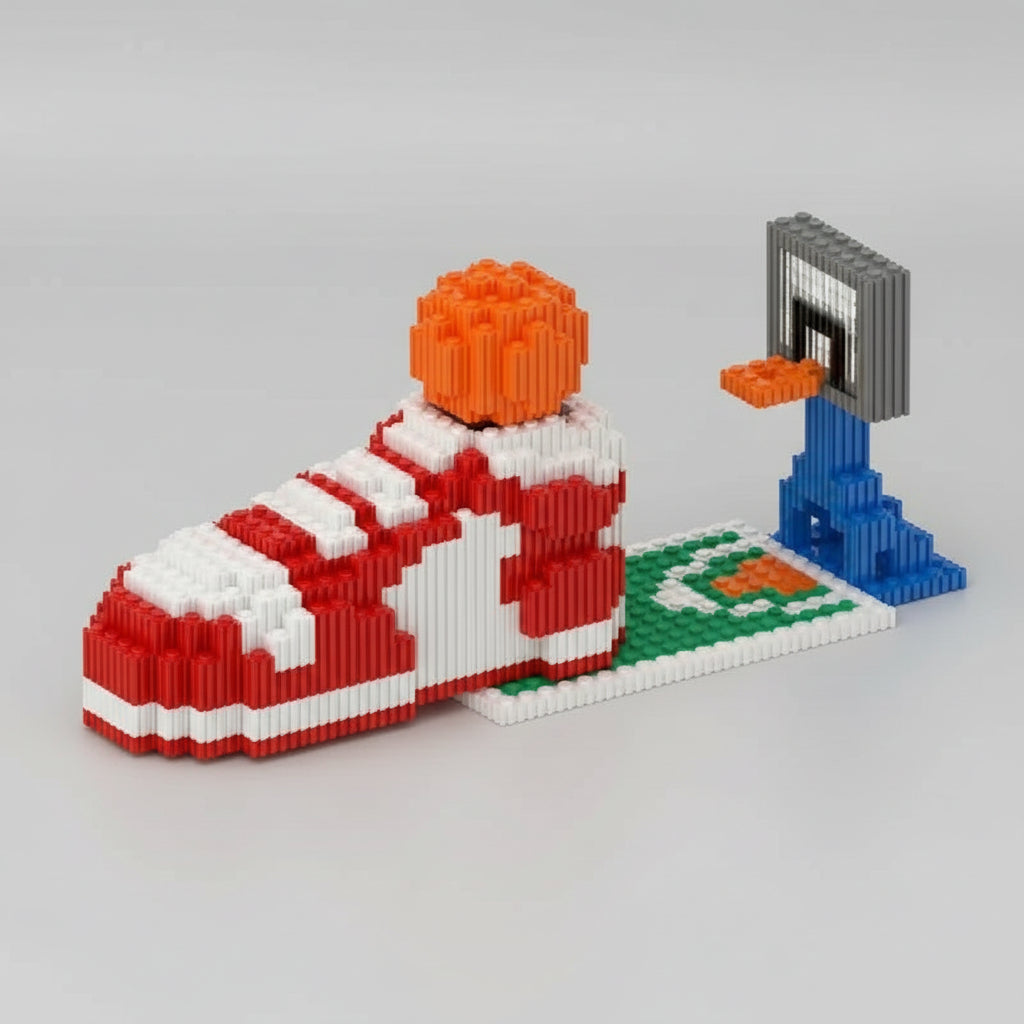 Basketbal schoen & veld | Bouwsteentjes