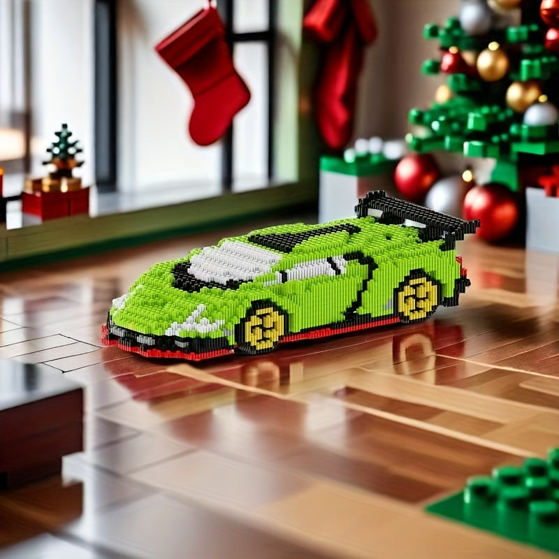 Groene auto | Bouwsteentjes