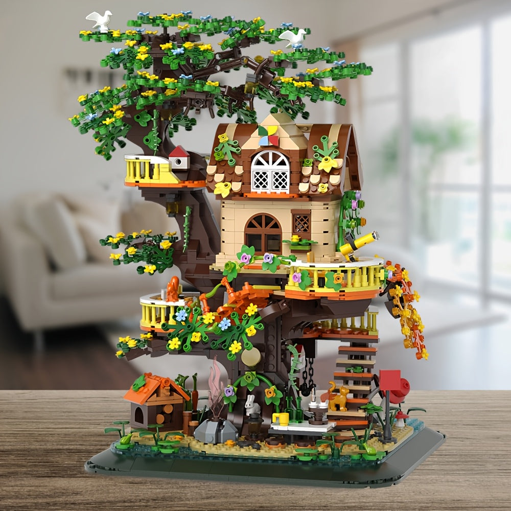 Forest Tree House Street Scene Building Set Highly Reproduction Fairy Tale Series Assembly Model Gift for Friends Niche Fairy Tale Style Desktop Decoration Birthday Gift