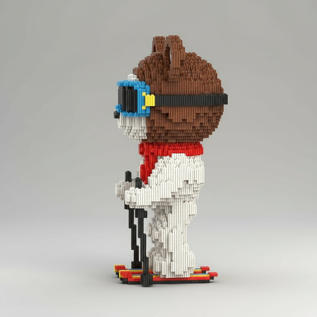 Skiënde beer | Bouwsteentjes