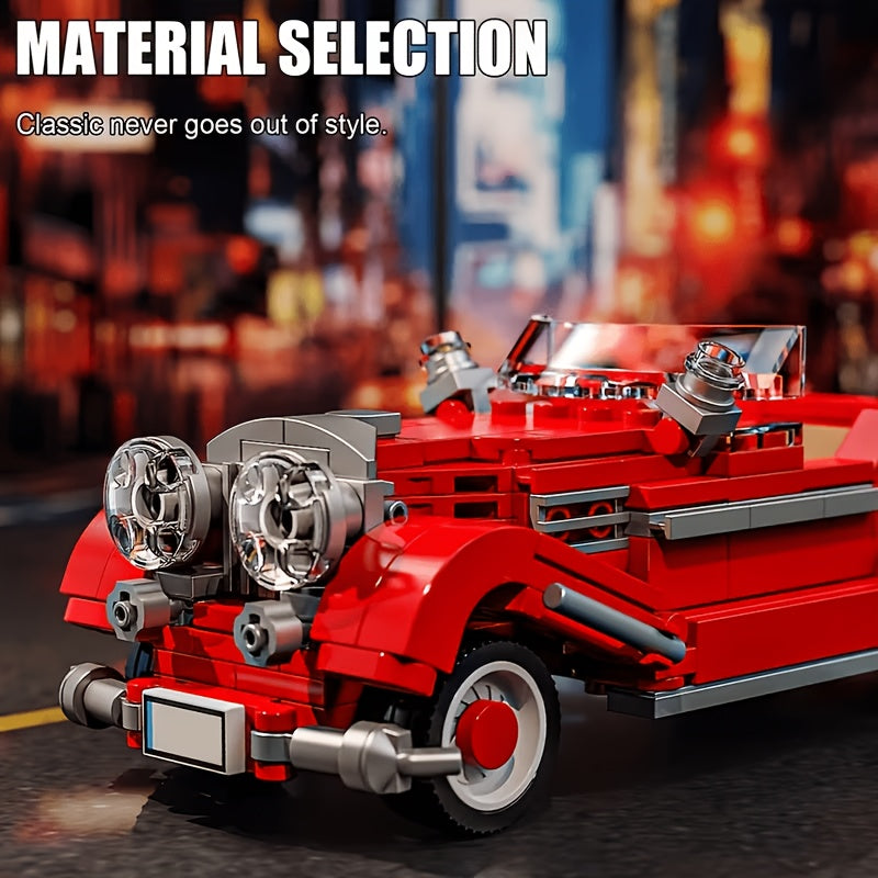 Convertible Sports Car Building Block Model Assembly Set, Creative Collectible Display Model, Desktop Home Decor, Birthday Christmas Easter Halloween Thanksgiving Holiday Gift