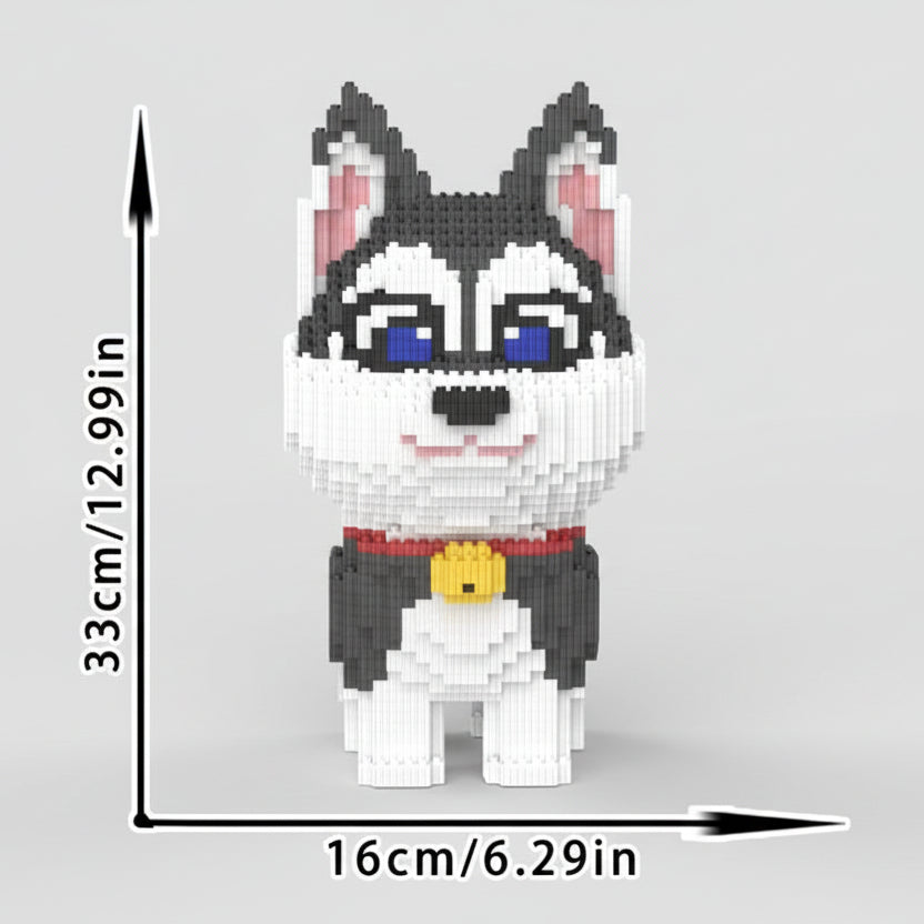 Husky met Halsband | Bouwsteentjes