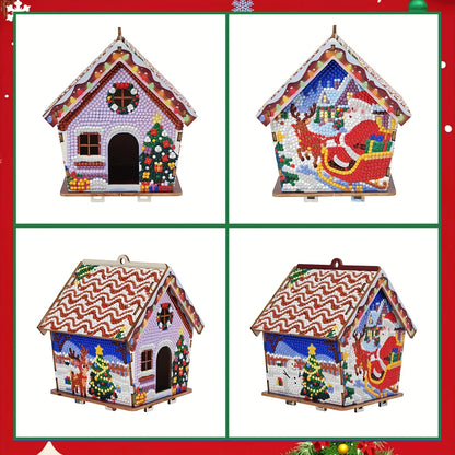 Kerst huisje | hanger voor in de boom | Diamond painting