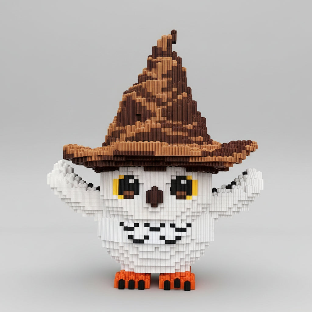 Uil met hoed | Bouwsteentjes