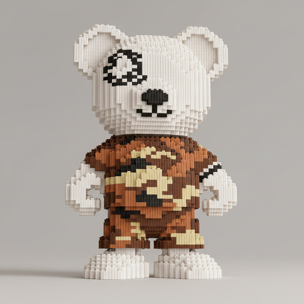 Witte stoere beer | Bouwsteentjes