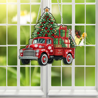 Decoratie hanger | Kerst Truck | Diamond painting