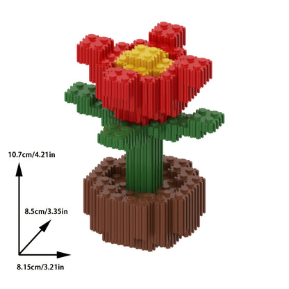 Cactus, Roos, Zonnebloem | Bouwsteentjes