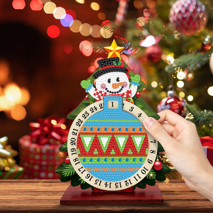 Sneeuwpop in kerstboom | kalender | Diamond painting