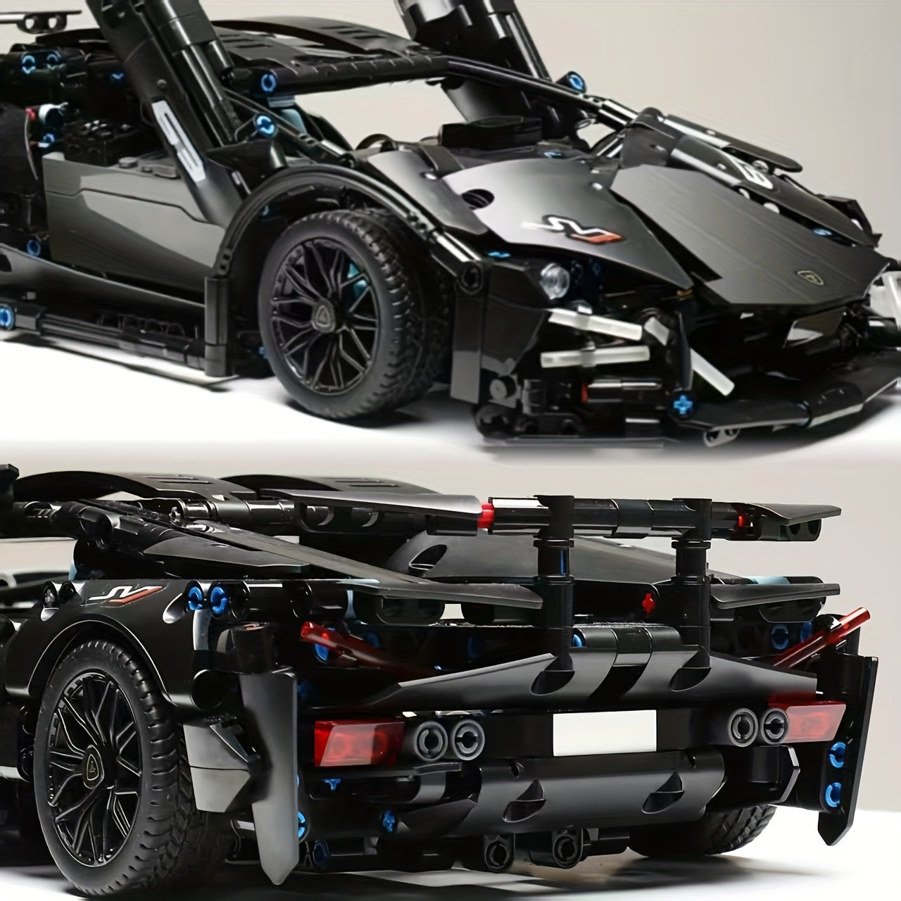 Luxe zwarte sport auto | Bouwsteentjes