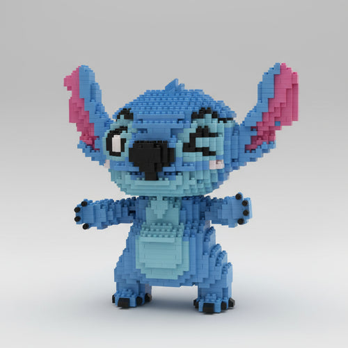 Blauw wezen met knipoog | Bouwsteentjes