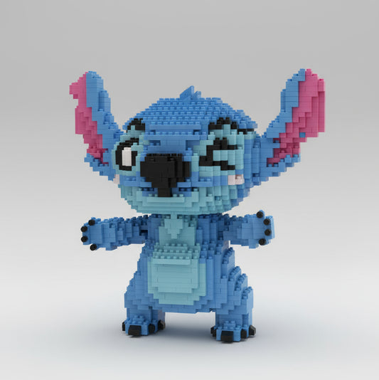 Blauw wezen met knipoog | Bouwsteentjes