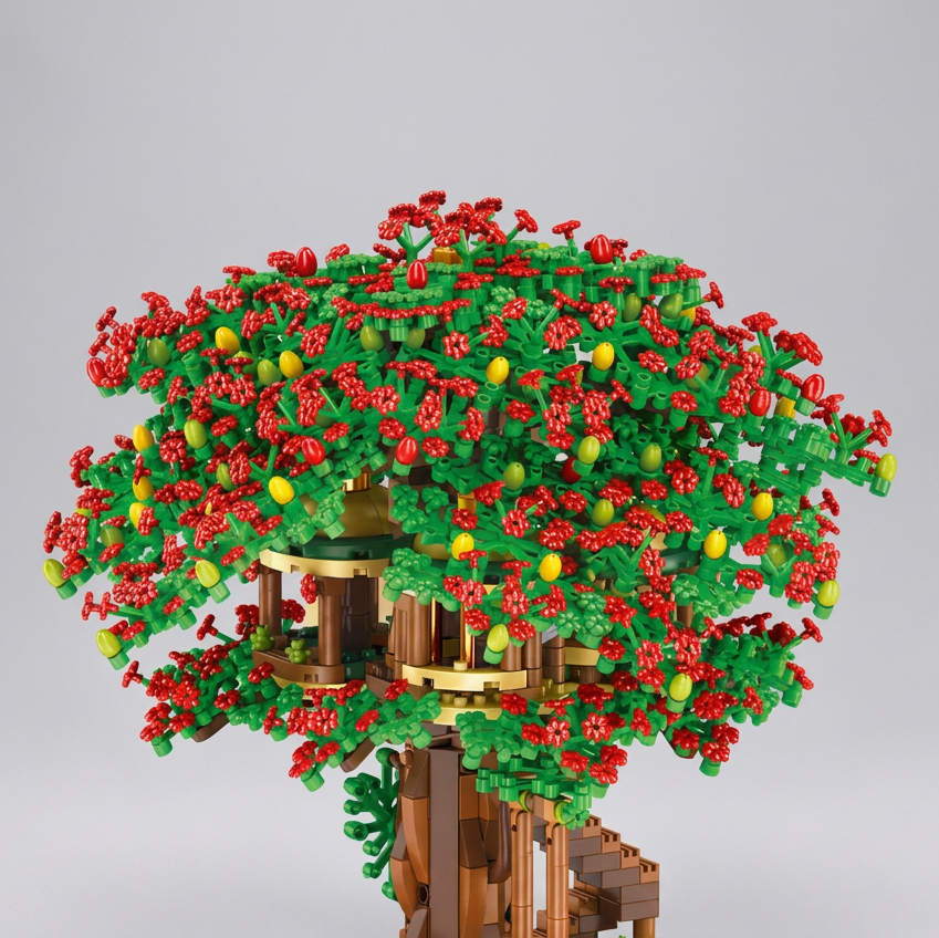 Kerst boomhut | Bouwsteentjes
