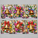 Kerstklokken kaarten | 6 stuks | Diamond Painting