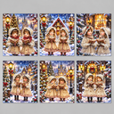 Kerst meisjes kaarten | 6 stuks | Diamond Painting