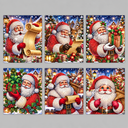 Kerstman kaarten | 6 stuks | Diamond Painting