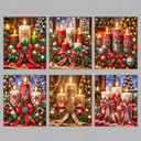 Kerst kaarsen kaarten | 6 stuks | Diamond Painting