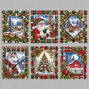 Sneeuw kerstkaarten | 6 stuks | Diamond Painting