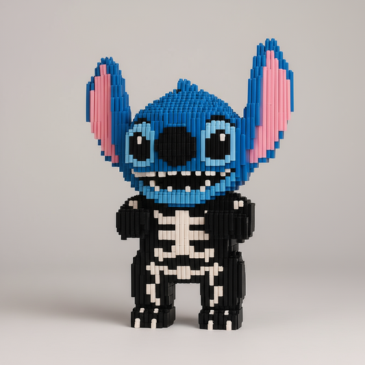 Blauw wezen in Halloweenpak | Bouwsteentjes