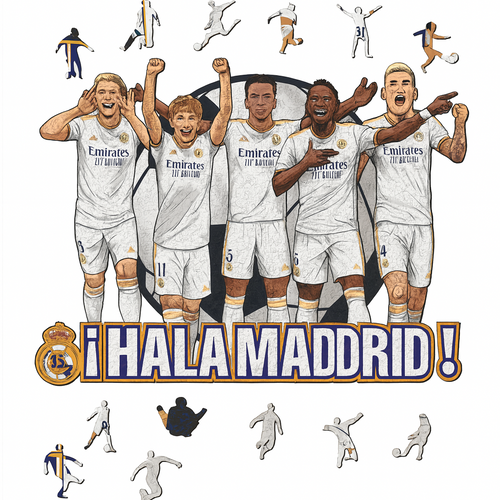 Real Madrid 5 Spelers | Houten Puzzel