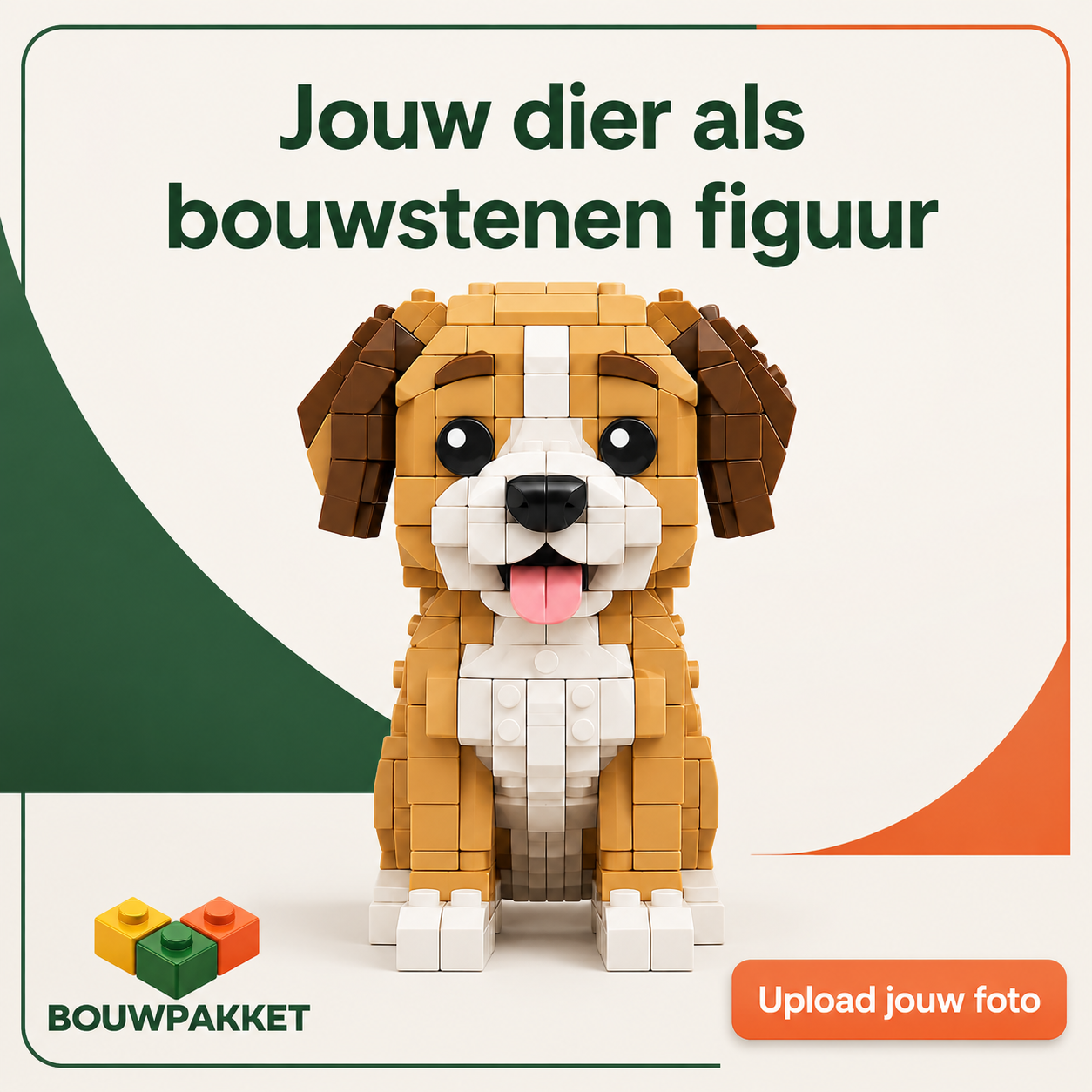 Eigen foto van jouw dier als bouwstenen figuur | Bouwsteentjes