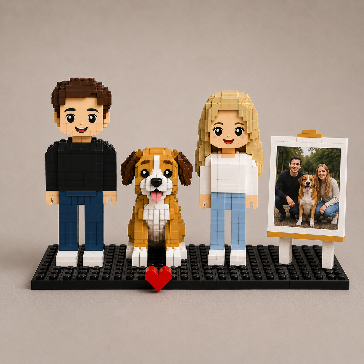 Eigen foto van jouw dier als bouwstenen figuur | 3 Figuren | Bouwsteentjes