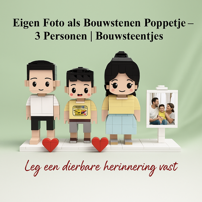 Eigen Foto als Bouwstenen Poppetje – 3 personen | Bouwsteentjes