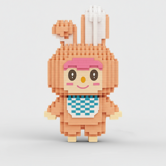 Roze labubu | Bouwsteentjes