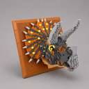 Triceratops op bouwplaat | Bouwsteentjes
