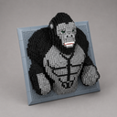 Gorilla op bouwplaat | Bouwsteentjes