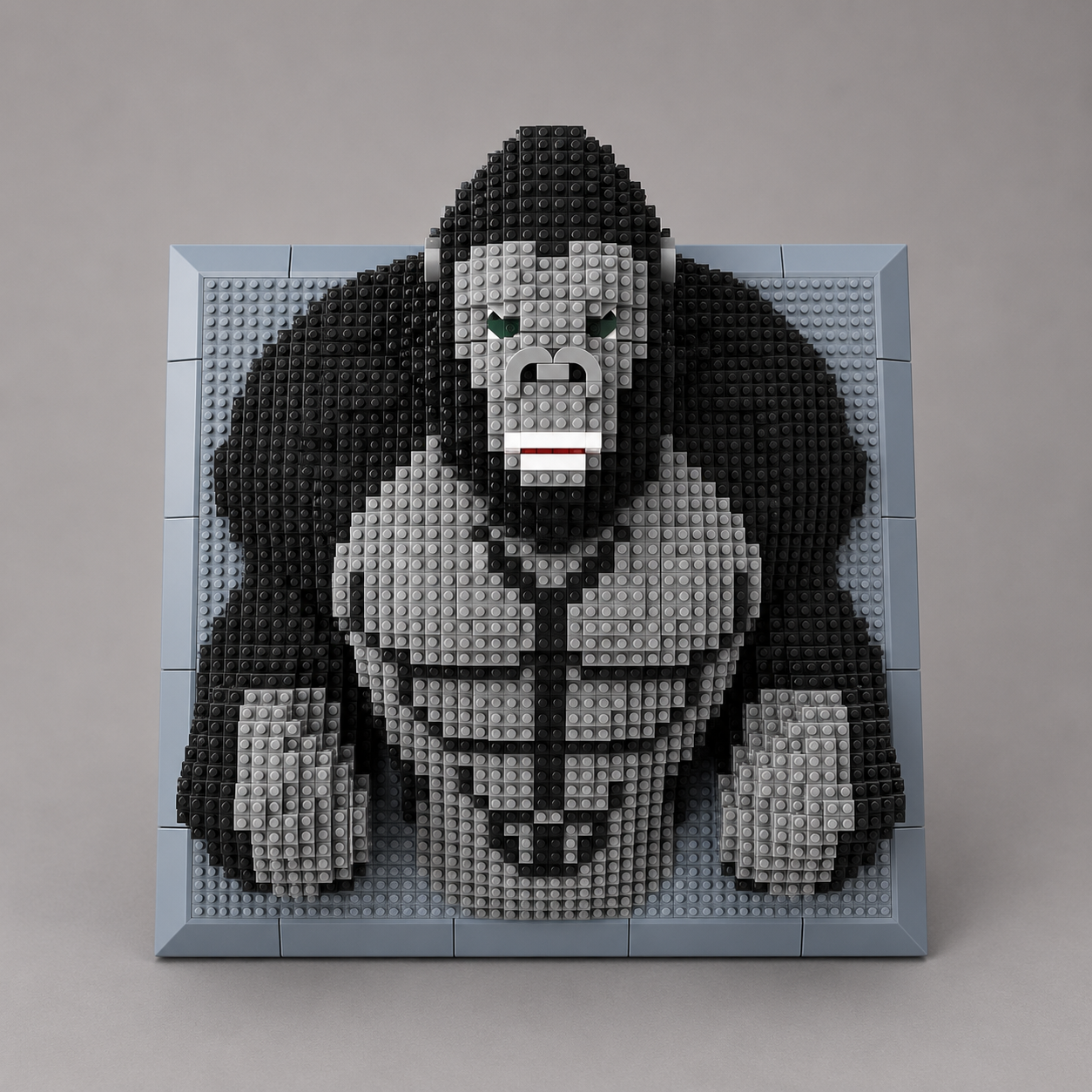 Gorilla op bouwplaat | Bouwsteentjes